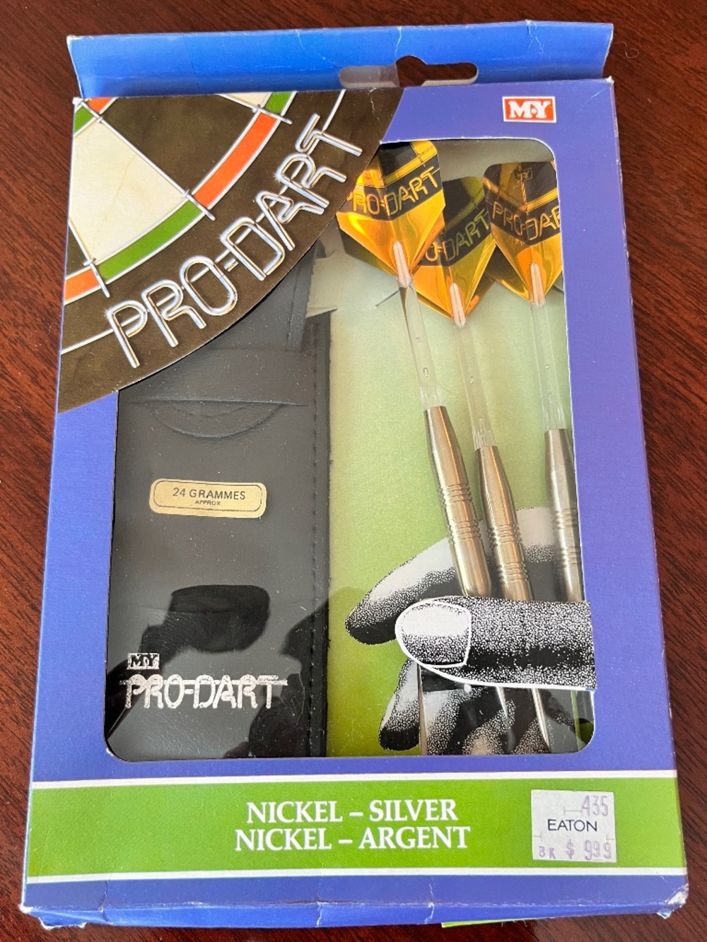 Vintage MY Pro-Dart Nickel Silver Darts Set 24g w/ Case Original Box
